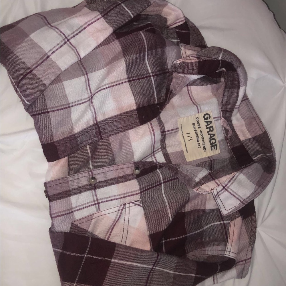 Garage “Boyfriend” Maroon Flannel